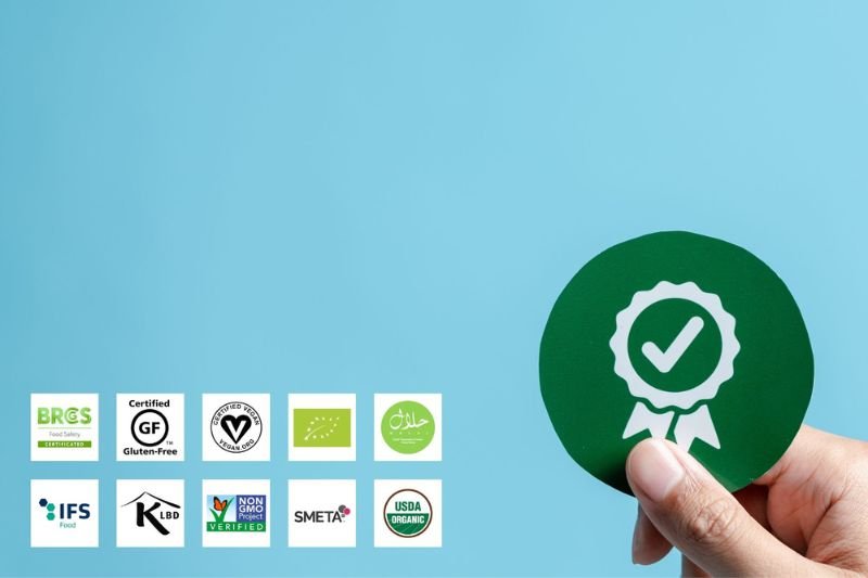 quality certification badges for food products