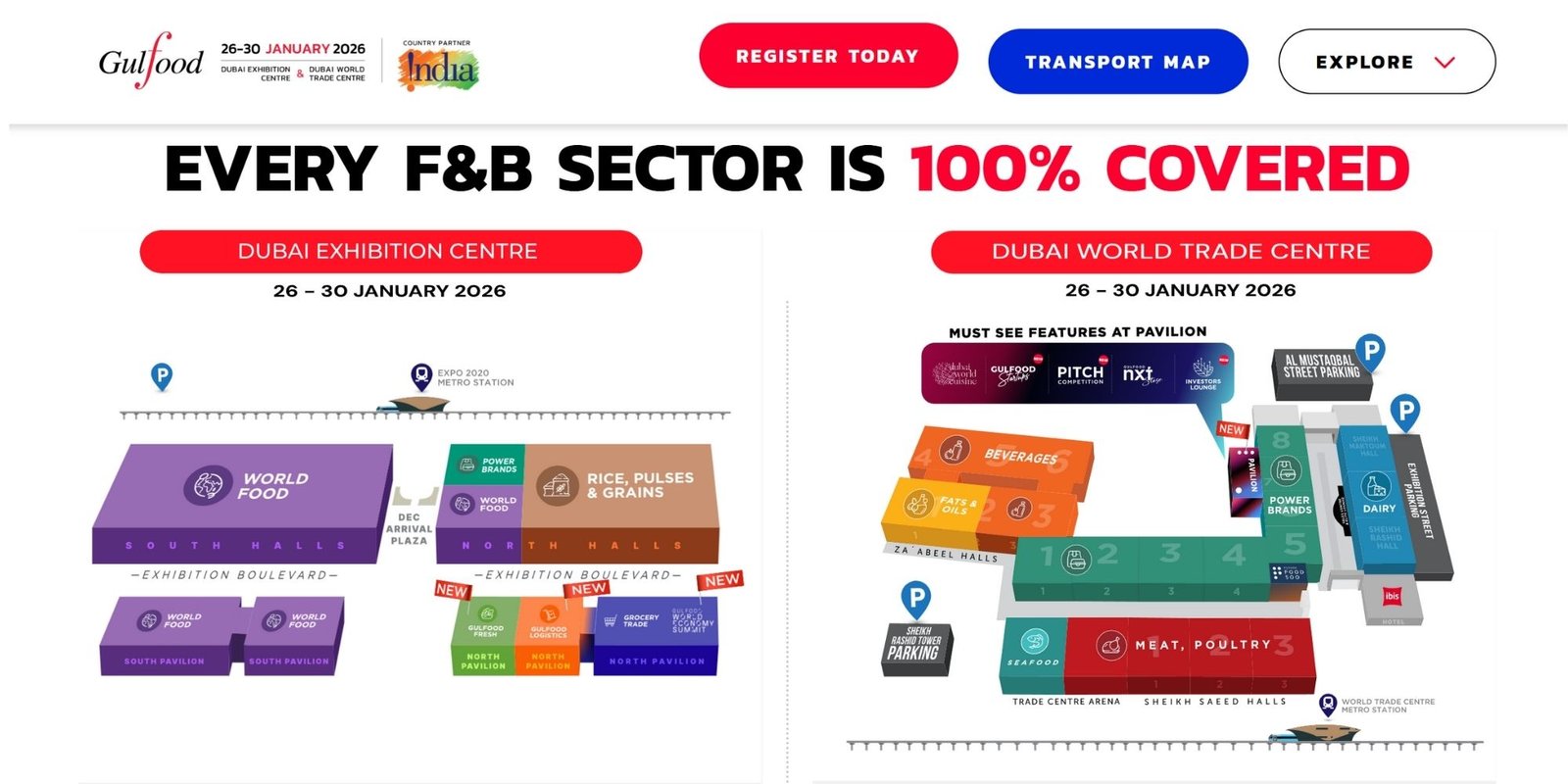 Gulfood 2026 - Erweiterung der beiden Veranstaltungsorte DWTC und DEC