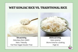Comparaison entre le riz konjac sec et le riz shirataki pour le sourcing B2B