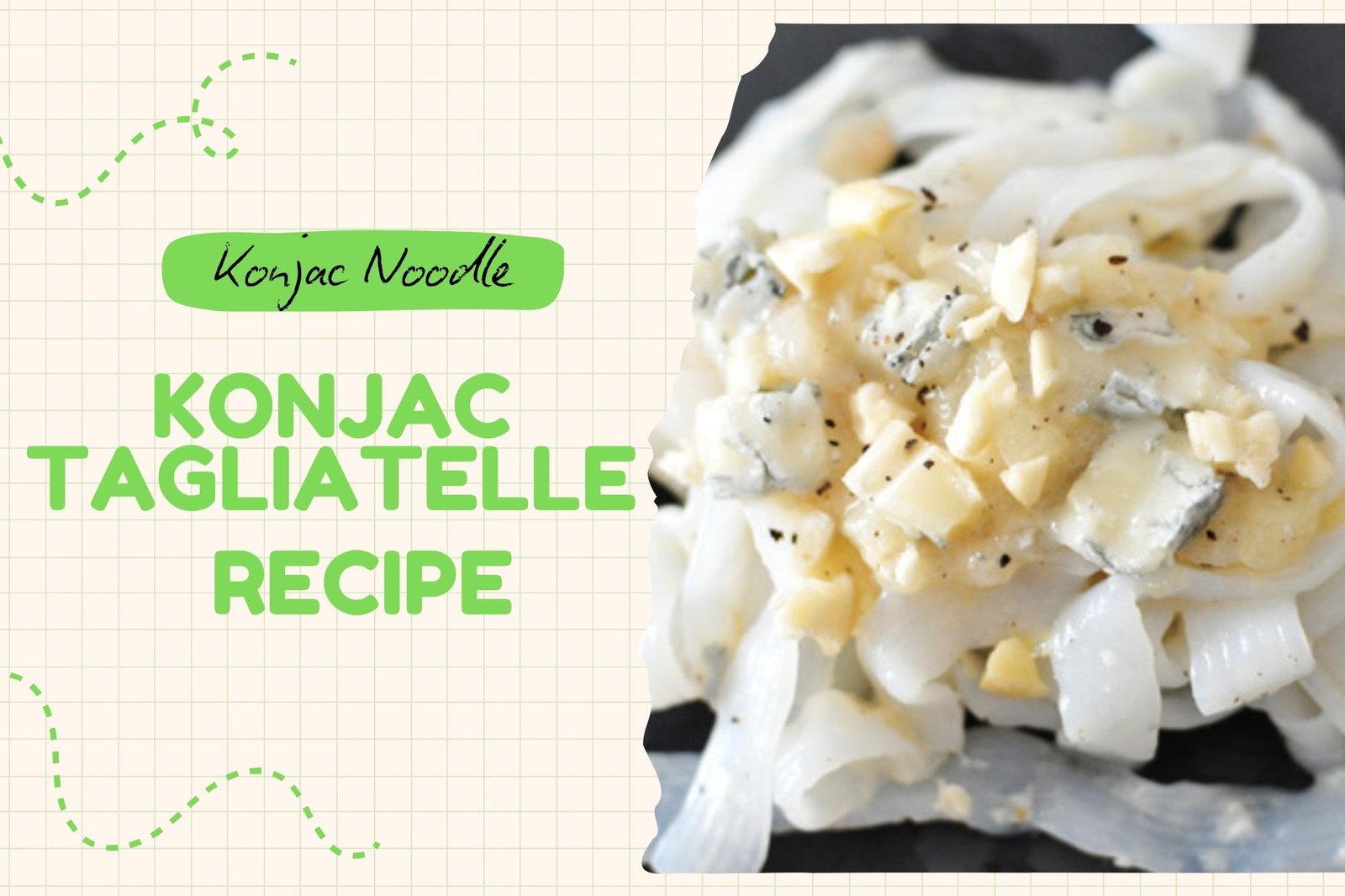 Tallarines gourmet de konjac con pera y gorgonzola para dietas bajas en carbohidratos.