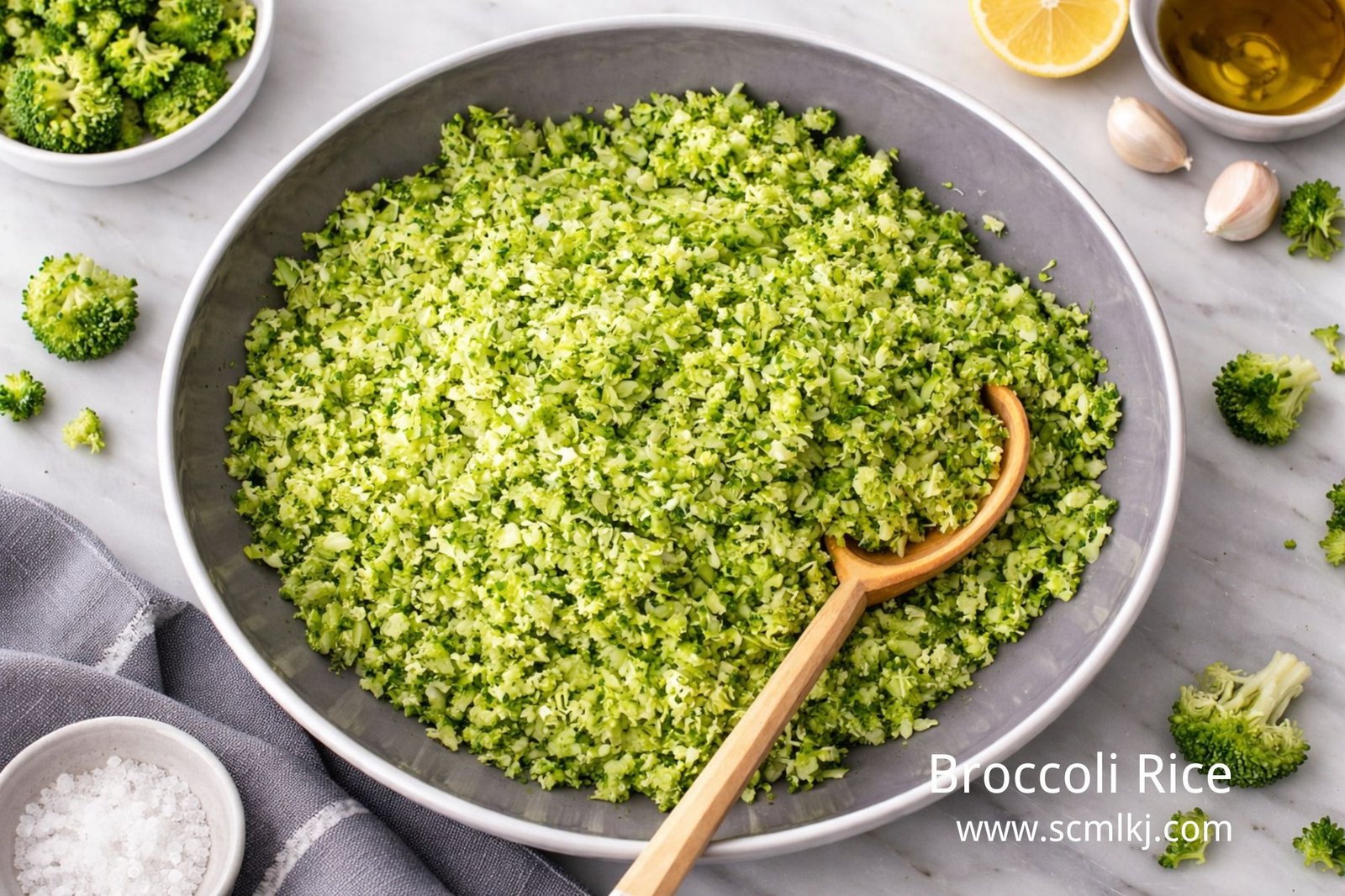 Broccoli rice with green vegetables - highest nutrition low carb rice