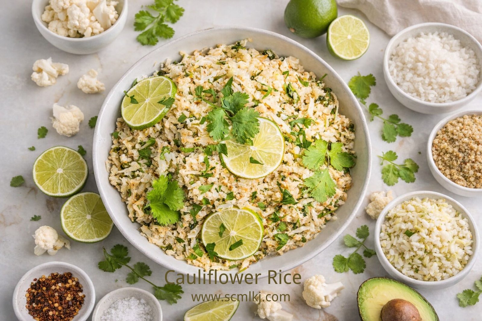 Cauliflower rice in a bowl - the most popular low carb rice alternative