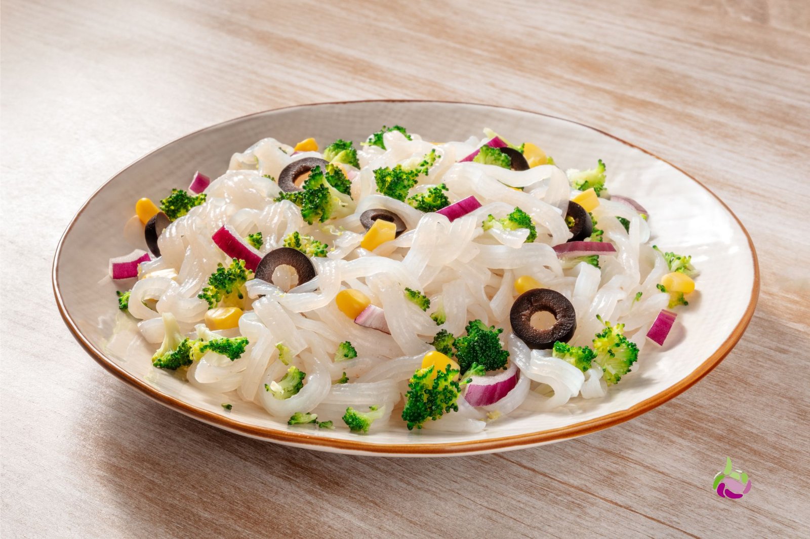 Cooked shirataki noodles in a bowl