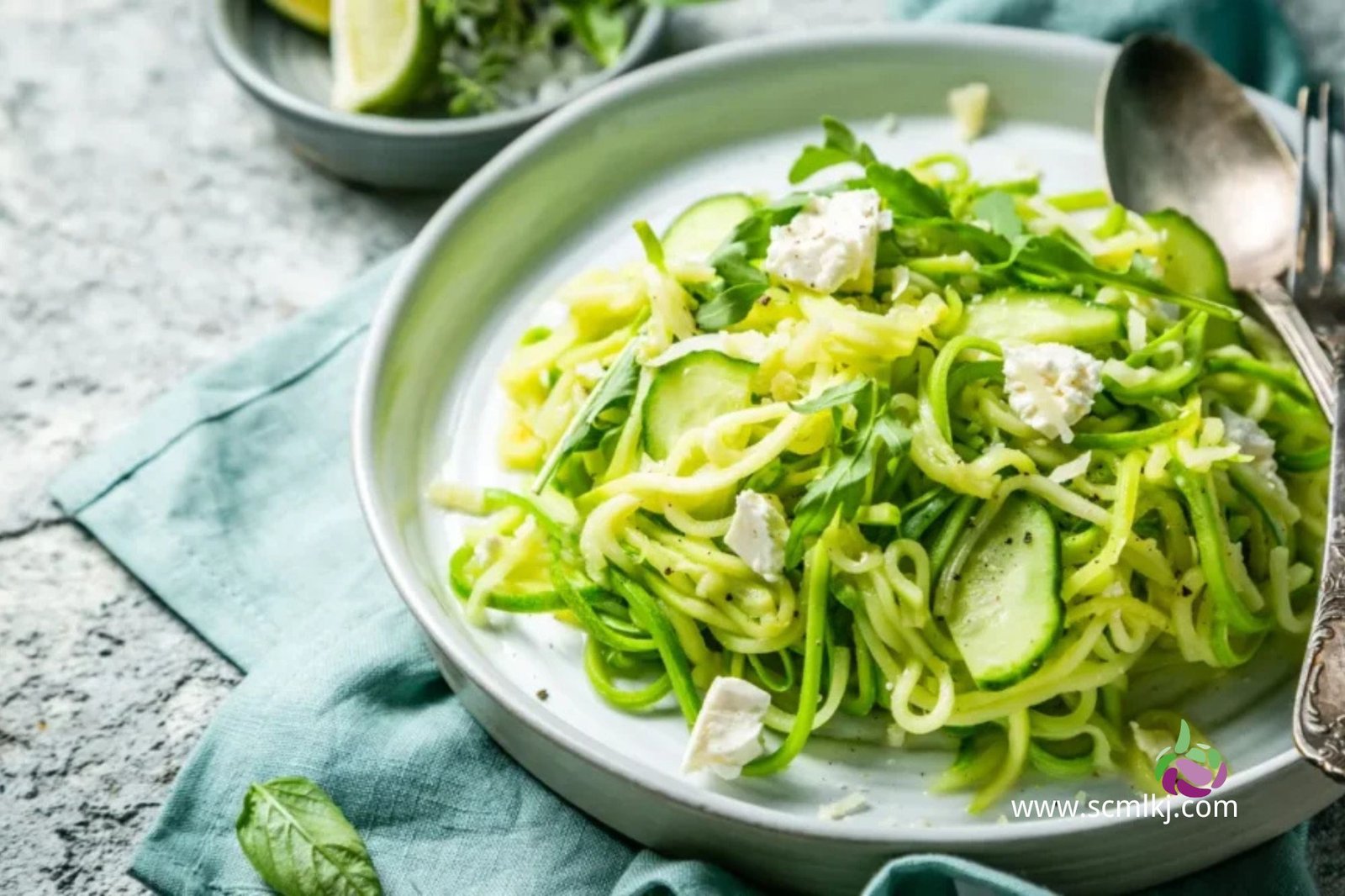 Fresh zucchini noodles