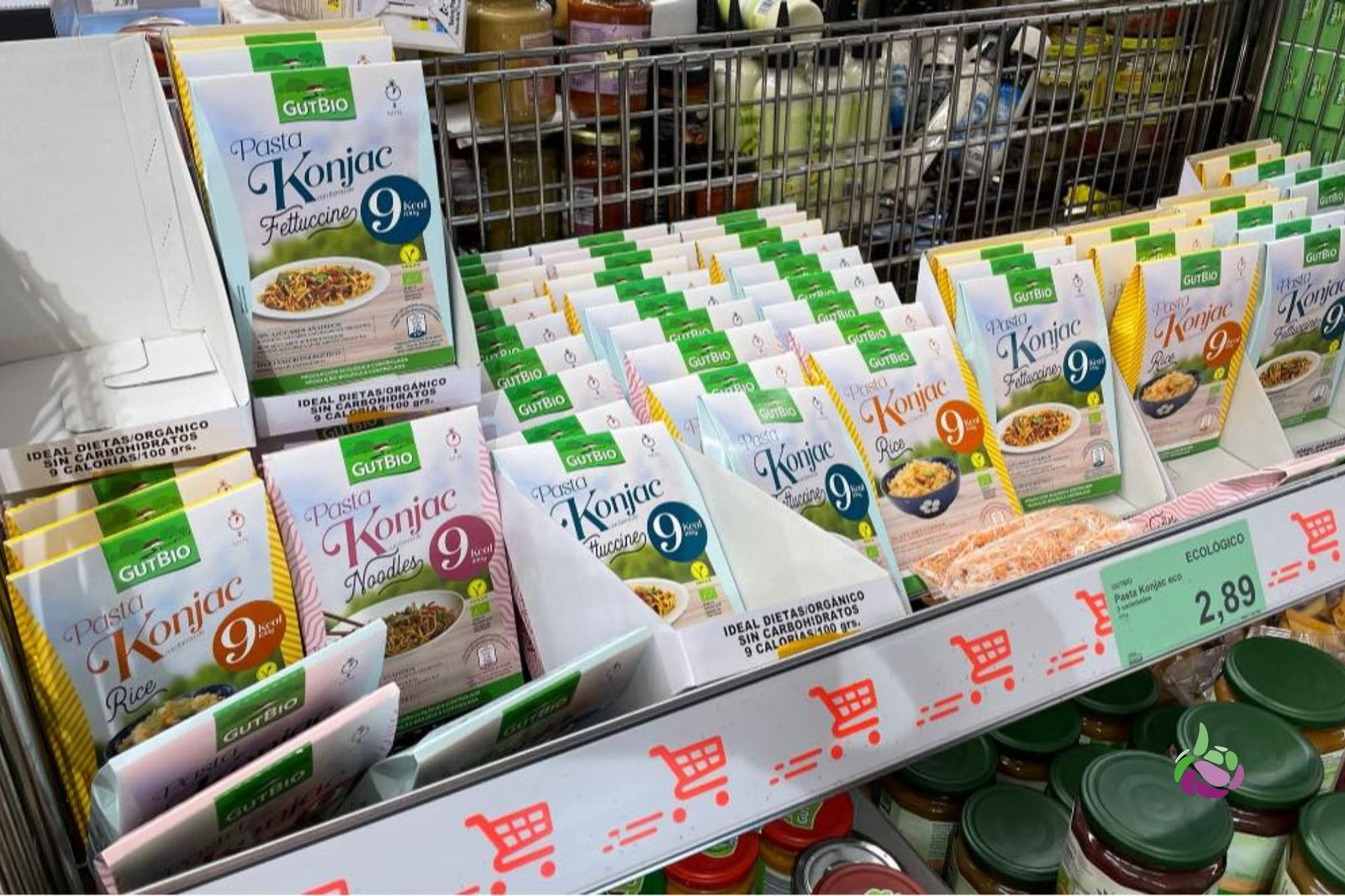 Various keto noodle products on store