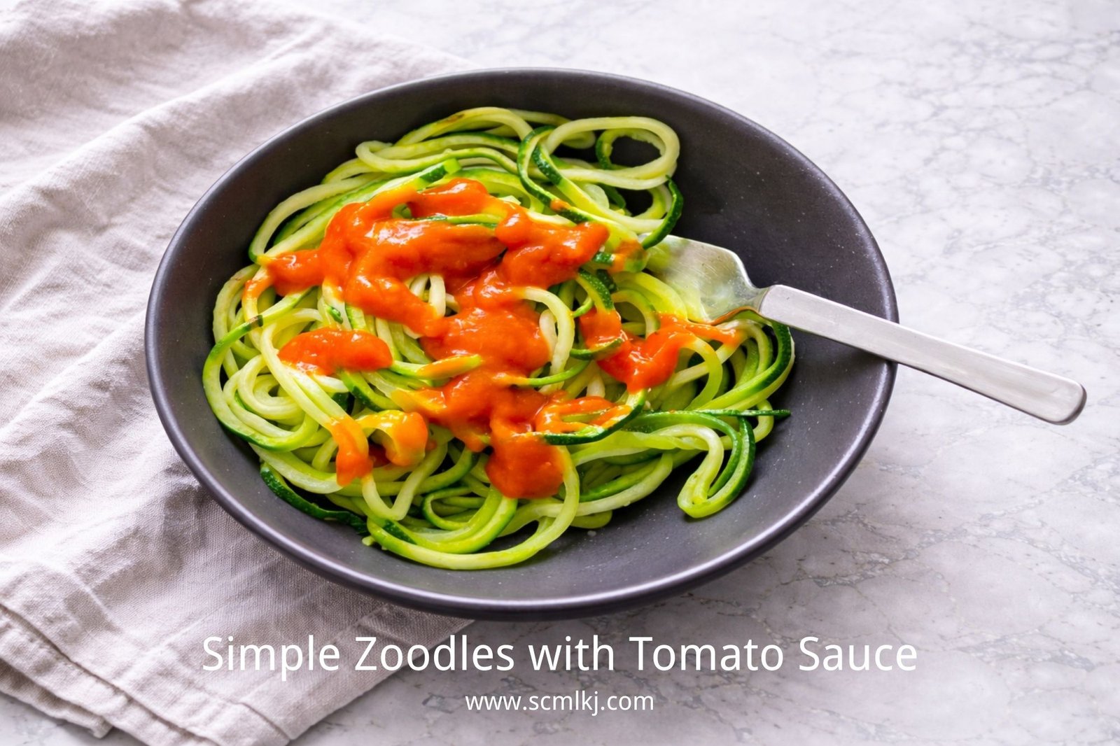 Zoodles with tomato sauce